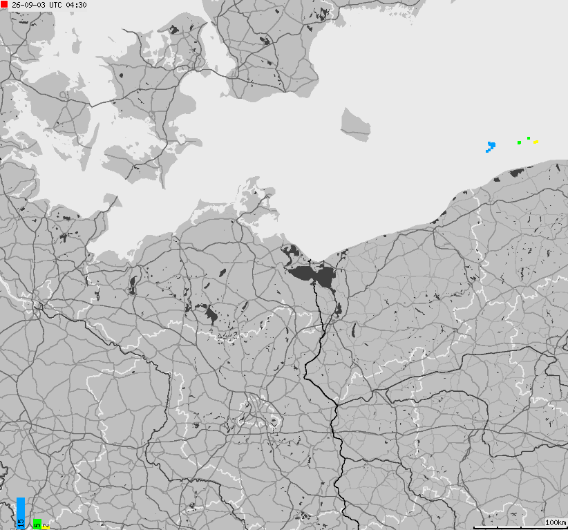Map of lightnings across German