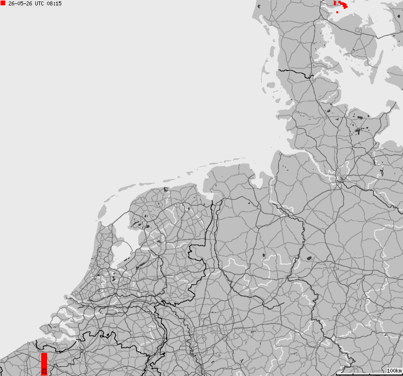 Mapa wyładowań atmosferycznych na obszarze Niemiec