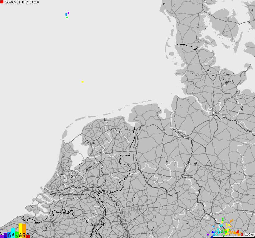 Map of lightnings across German