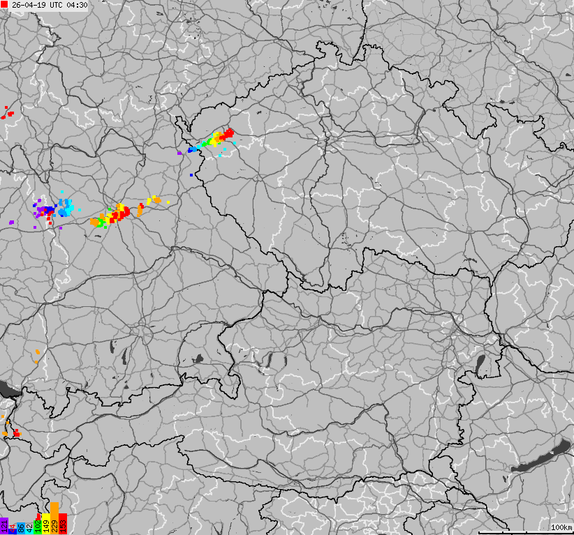 Map of lightnings across German