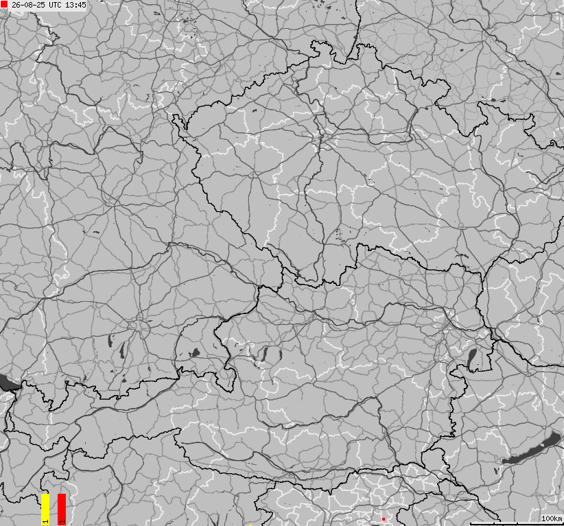 Mapa wyładowań atmosferycznych na obszarze Niemiec
