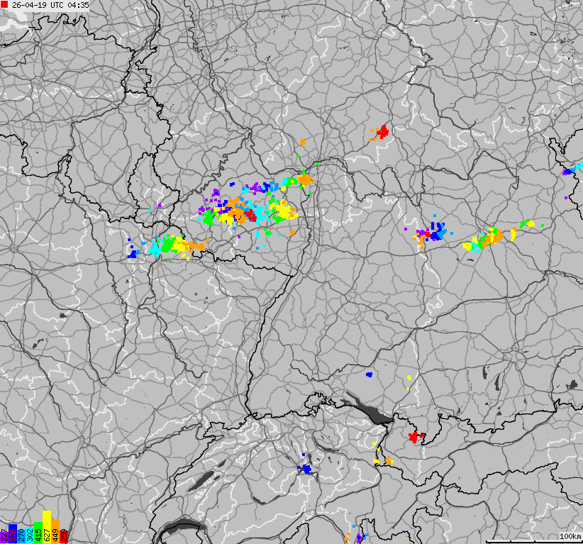 Map of lightnings across German