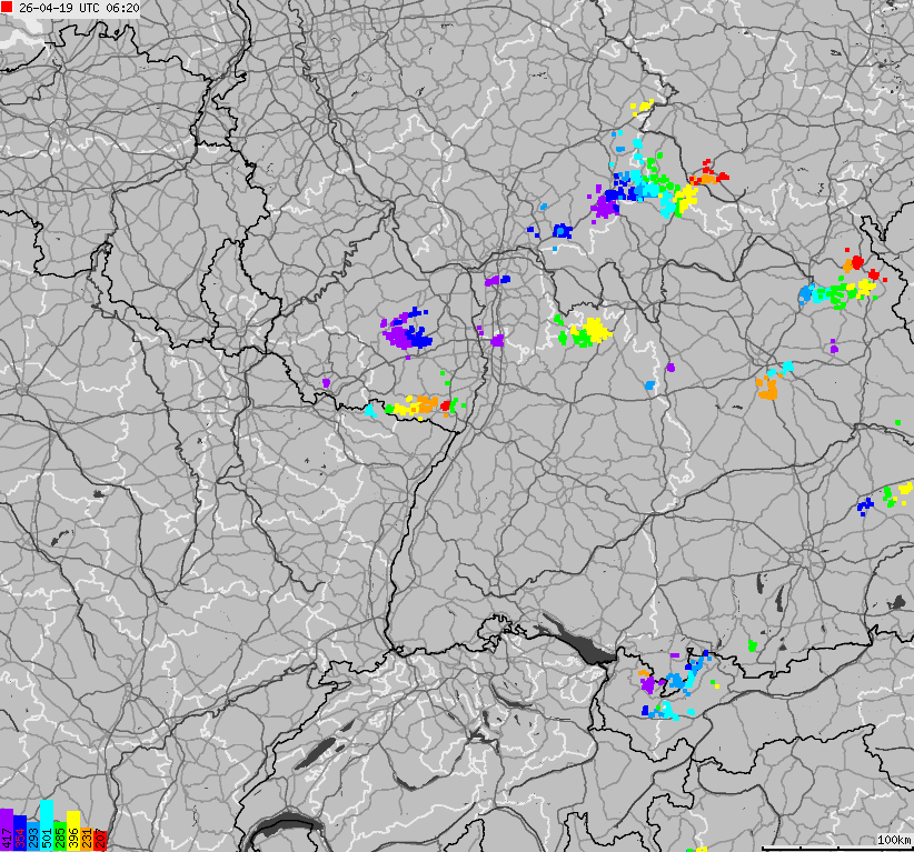 Map of lightnings across German
