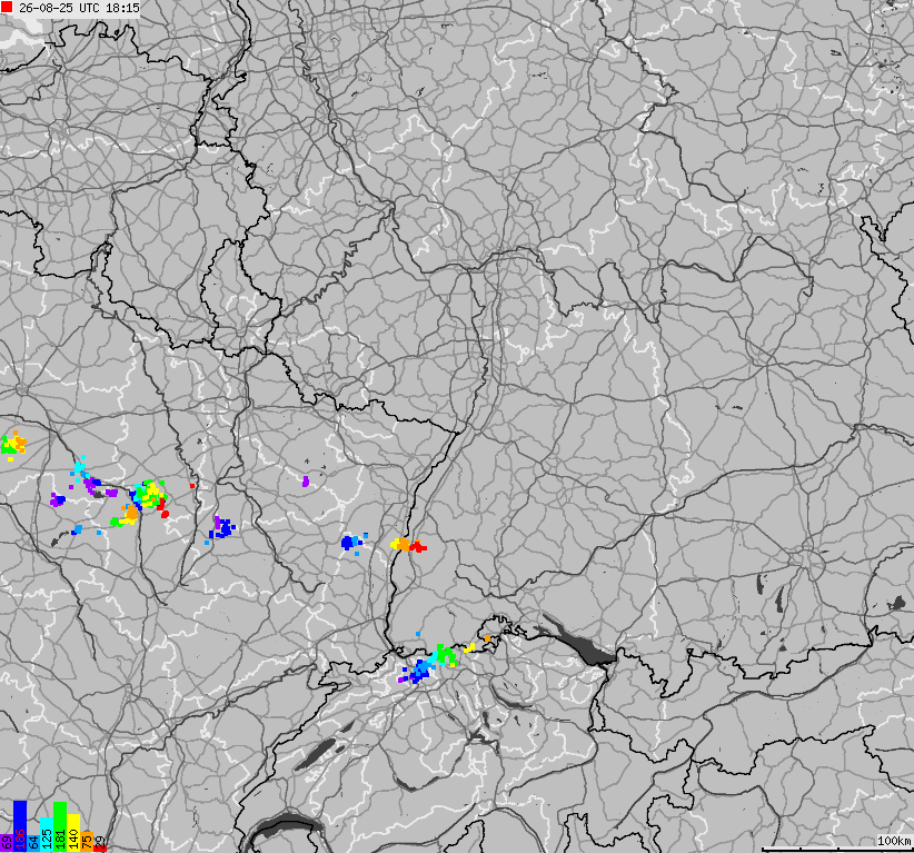 Map of lightnings across German