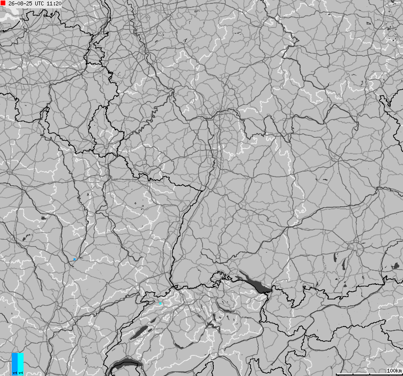Mapa wyładowań atmosferycznych na obszarze Niemiec